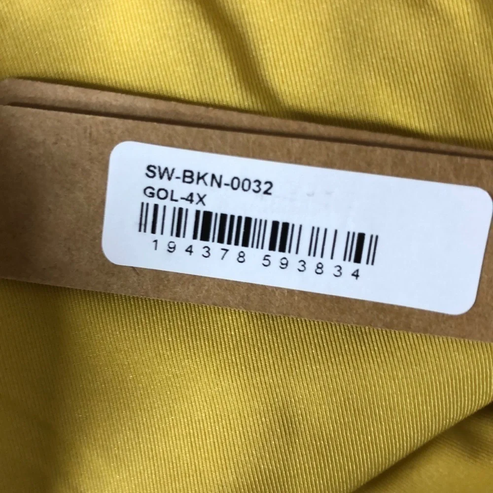 SKIMS Metallic Swim Bottoms Dipped Mid Waist Bottoms Gold NWT 4X